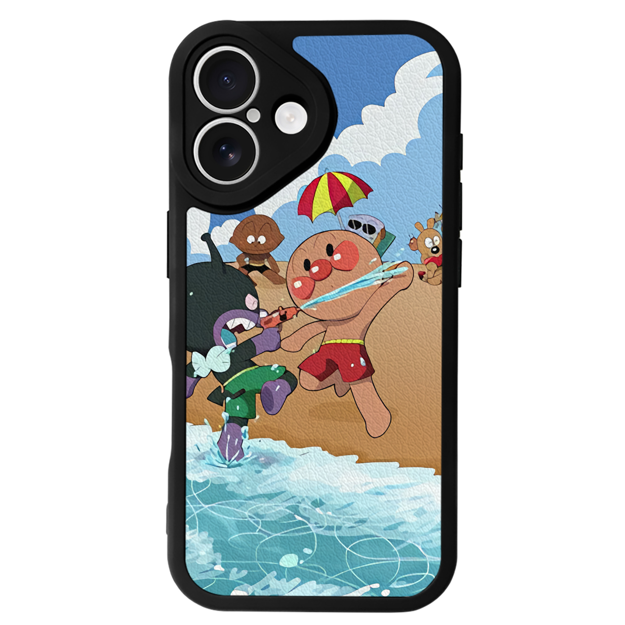 （画像用） アンパンマン Anpanman 【iPhone 16シリーズ対応】シリコンスマホケース（レザー調） 材質：シリコン